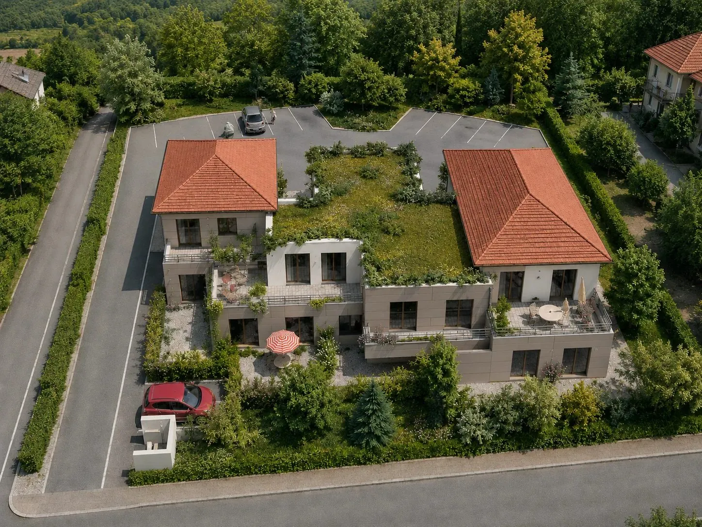 Maisons groupées, vue 2 — Les prés de la Tour